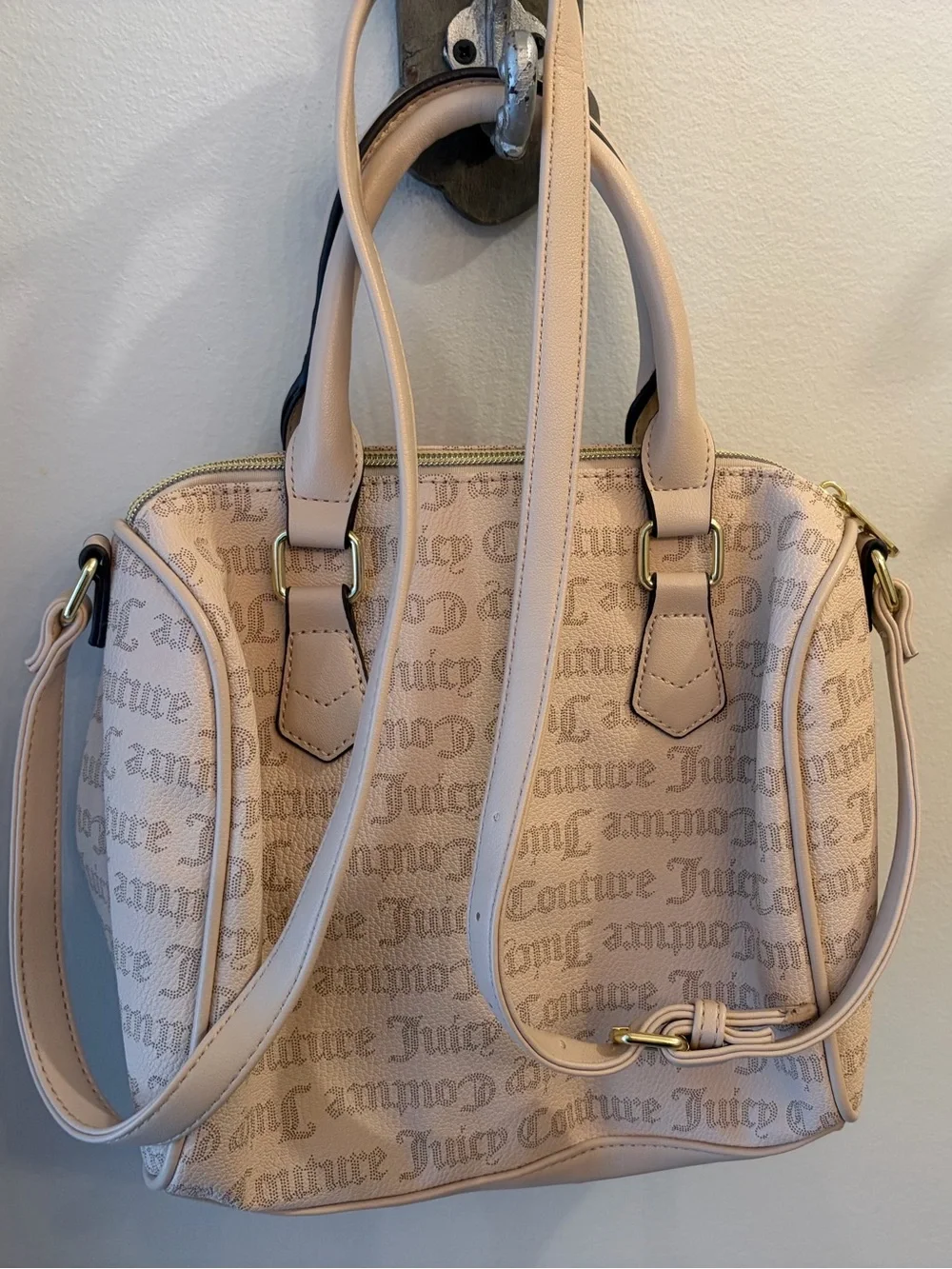 Juicy Couture Light Pink Logo Satchel with Heart Tag
